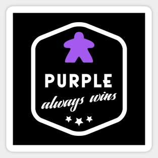 Purple Always Wins Meeple Board Games Meeples and Roleplaying Addict - Tabletop RPG Vault Sticker